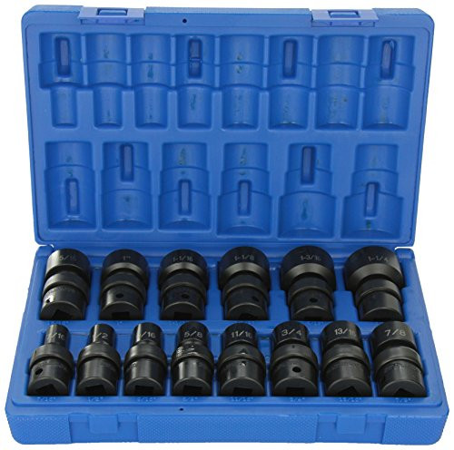 Grey Pneumatic GRY-1714U 1/2" Drive 12-Point Universal Standard Length Fractional Set - 14 Piece.
