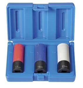 Grey Pneumatic GRY-1503TP 0.5 in. Drive 3 Piece Extra-Thin Wall Wheel, Nut Protector Set.