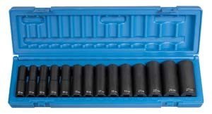 Grey Pneumatic GRY-1412MD Corp 1/2'' Drive Deep Length Metric Set - 14 Piece.