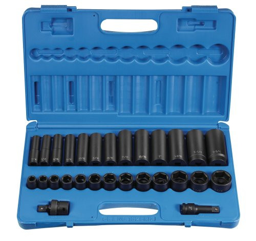 Grey Pneumatic GRY-1328RD () 1/2" Drive 28-Piece Standard/Deep Socket Set.