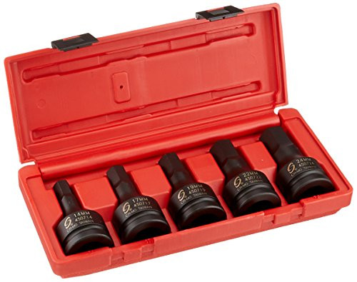 Sunex SUU-4507 3/4-Inch Drive Metric Impact Hex Driver Set, Metric, Standard, 6-Point, Cr-Mo, 14mm - 24mm, 5-Piece.