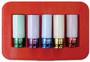 Astro Pneumatic AST-7835 Astro 5-Piece Impact Socket Set with Chrome Protective Plastic Sleeves.