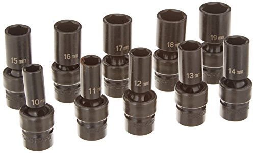 Grey Pneumatic GRY-1210UMSD () 3/8" Drive 10-Piece Semi-Deep Metric Universal Socket Set.