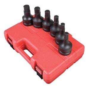 Sunex SUU-5607 1-Inch Drive Metric Hex Driver Set, 6 piece.