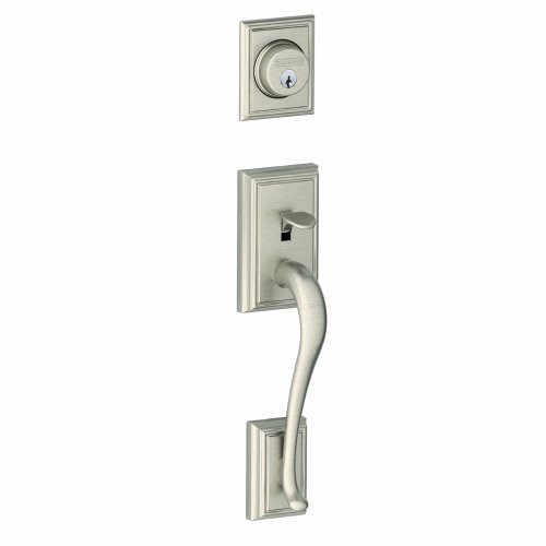 SCHLAGE F92ADD619 F92-ADD Addison Dummy Exterior Handleset from the F-Series, Satin Nickel