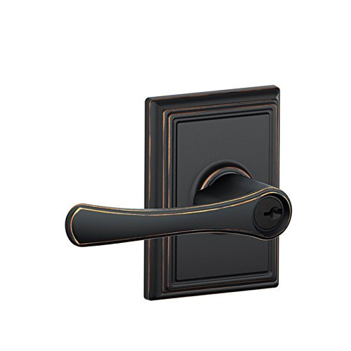 SCHLAGE F51AVLA716ADD F51A F Series Avila 716 ADD Addison Deco Rose Entry Door Lock Aged Bronze