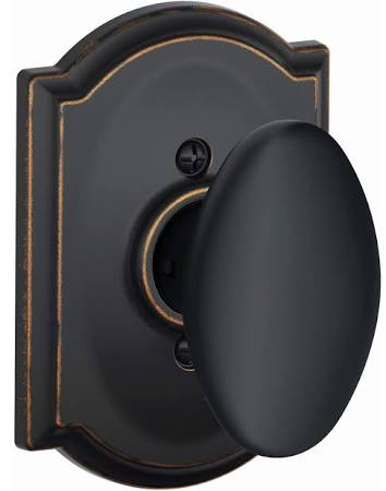 SCHLAGE F170SIE716CAM  Aged Bronze F Series Siena With Camelot Rose Half Dummy Function - Dummy Trim for One Side of Door ANSI A156.2 Grade 2 Lifetime Mechanical & Finish Warranty Reversible Handing