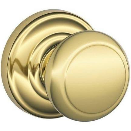 SCHLAGE F10AND505AND F10 Andover With Andover With Passage Lock with 16080 Latch 10027 Strike Lifetime Brass Finish