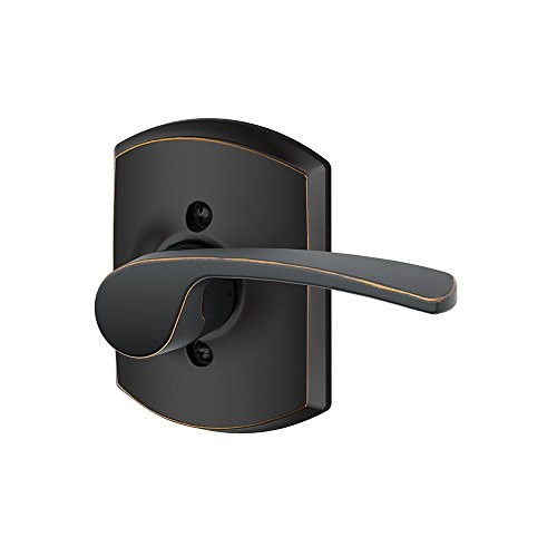 SCHLAGE F170MER716GRWRH Lock Company Merano Right Handed Single Dummy Door Lever with Decorat, Aged Bronze
