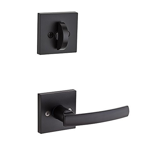 KWIKSET 966SYLSQT-514  Sydney Square Interior Single Cylinder Handleset Trim Iron Black Finish