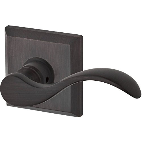 Baldwin PSCURTSR112  Reserve Passage Curve with Traditional Square Rose in Aged Bronze Finish