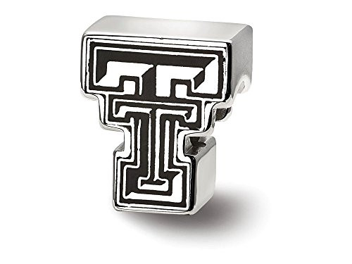 LogoArt SS500TXT Sterling Silver LogoArt Texas Tech University Block TT Enameled Logo Bead