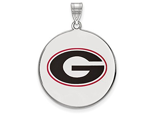 LogoArt SS081UGA Sterling Silver LogoArt University of Georgia XL Enameled Pendant