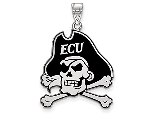 LogoArt SS070ECU East Carolina Extra Large (1 Inch) Enamel Pendant (Sterling Silver).