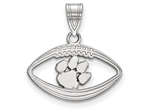 LogoArt SS018CU Clemson Pendant in Football (Sterling Silver).