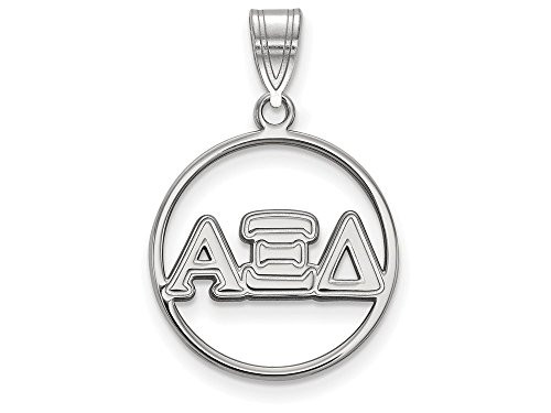LogoArt SS011AXD Sterling Silver Alpha Xi Delta Small Circle Pendant w/Chain.