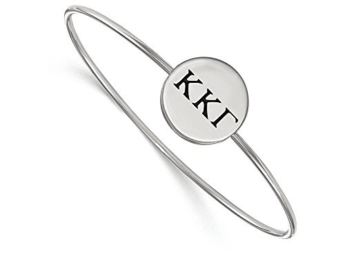 LogoArt SS025KKG-7 Sterling Silver LogoArt Kappa Kappa Gamma Enameled Slip-on Bangle