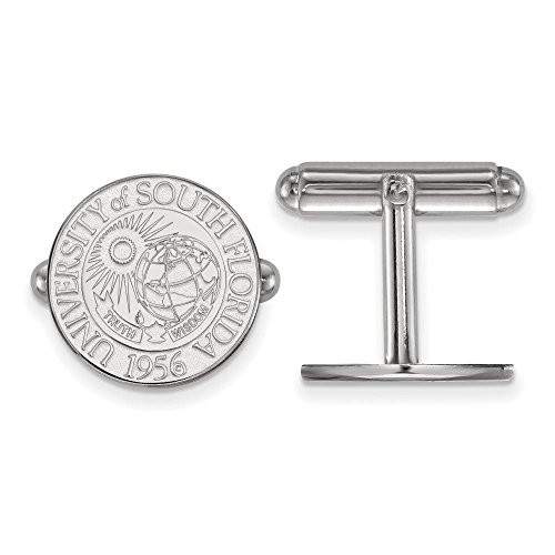 LogoArt SS022USFL South Florida Crest Cuff Links (Sterling Silver).