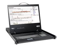 Tripp Lite B040-008-19 8 Port VGA KVM Console w 19in LCD Monitor Keyboard Touchpad.