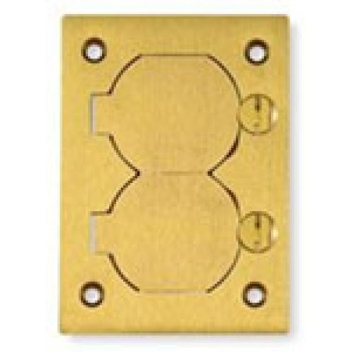 HUBBELL S3825 Hubbell Systems Brass Round Floor Box Rectangle Duplex Flap Cover, 4-5/32" Length x 2-63/64" Width