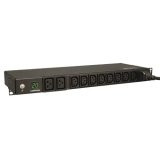 Tripp Lite PDUMH20HV Metered PDU, 20A, 10 Outlets (8 C13 & 2 C19), 200-240V, C20 / L6-20P Adapter, 12 ft. Cord, 1U Rack-Mount Power, TAA ().