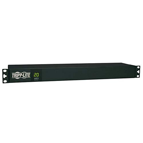 Tripp Lite PDUMH20 Metered PDU, 20A, 12 Outlets (5-15/20R), 120V, L5-20P / 5-20P, 110-127V Input, 15 ft. Cord, 1U Rack-Mount Power ().