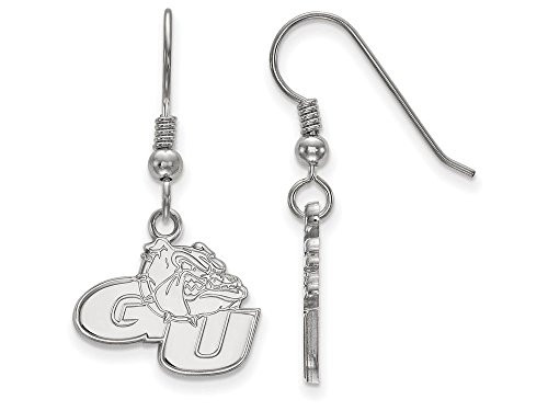 LogoArt SS005GON Sterling Silver LogoArt Gonzaga University Small Dangle Earrings
