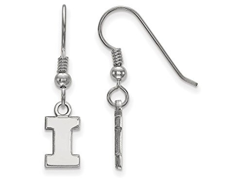 LogoArt SS006UIL Illinois Extra Small (3/8 Inch) Dangle Earrings Wire (Sterling Silver)