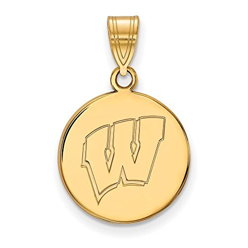 LogoArt GP039UWI Sterling Silver w/GP LogoArt University of Wiscon