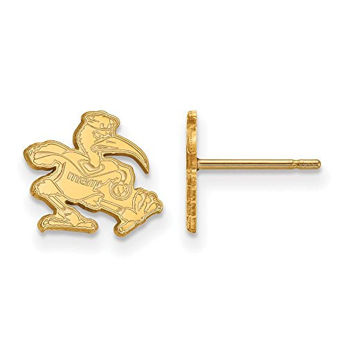 LogoArt GP050UMF Miami Extra Small (3/8 Inch) Post Earrings (Gold Plated)