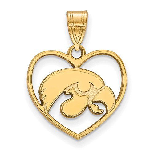 LogoArt GP017UIA Sterling Silver w/GP LogoArt University of Iowa P