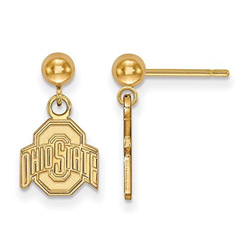 LogoArt GP010OSU Ohio State Earrings Dangle Ball (Gold Plated).