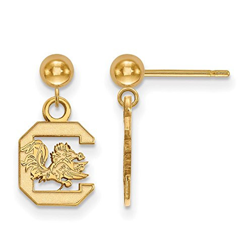 LogoArt GP010USO South Carolina Earrings Dangle Ball (Gold Plated).
