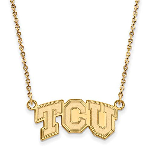LogoArt GP005TCU-18 Sterling Silver w/GP LogoArt Texas Christian U Sm