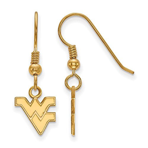 LogoArt GP006WVU West Virginia Extra Small (3/8 Inch) Dangle Earrings Wire (Gold Plated).