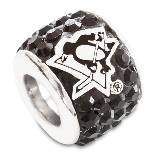 Logo Art PEN070CHM-SS Pittsburgh Penguins Sterling silver Premier Bead charm