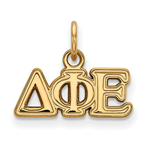 LogoArt GP001DPH Sterling Silver w/GP Delta Phi Epsilon XS Pendant