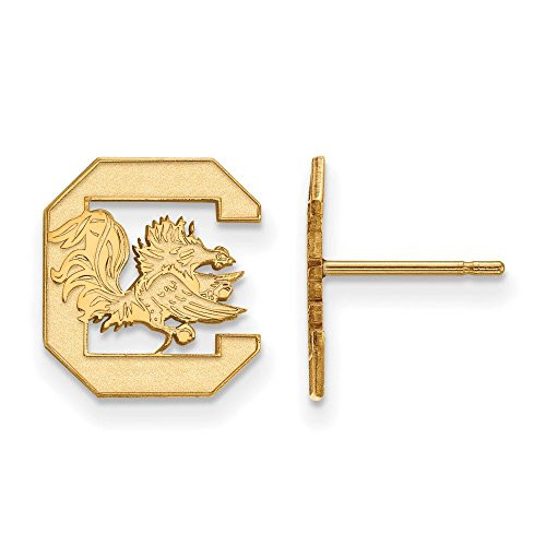 LogoArt 1Y009USO South Carolina Small (1/2 Inch) Post Earrings (10k Yellow Gold)
