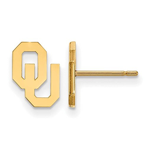 LogoArt 1Y008UOK Oklahoma Extra Small (3/8 Inch) Post Earrings (10k Yellow Gold)