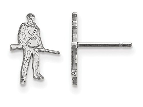 LogoArt SS055WVU West Virginia Extra Small (3/8 Inch) Post Earrings (Sterling Silver).