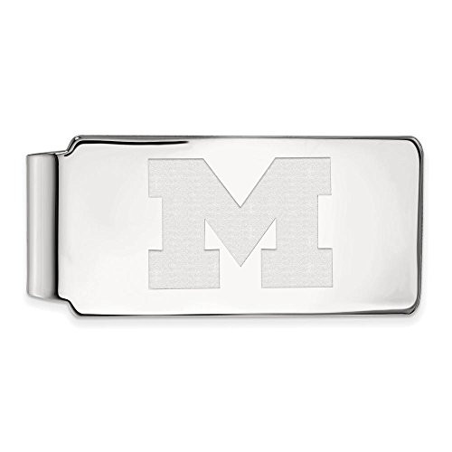 LogoArt SS024UM Sterling Silver LogoArt Michigan (Univ Of) Money Clip