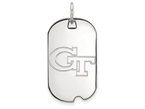 LogoArt SS021GT Sterling Silver LogoArt Georgia Institute of Technology Small Dog Tag