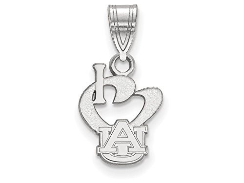 LogoArt SS019AU Sterling Silver Auburn University Small I Love Logo Pendant.
