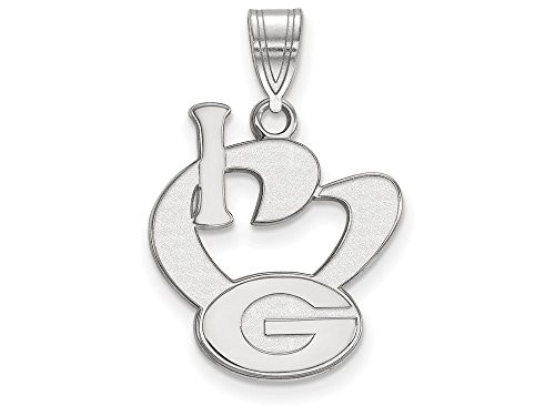 LogoArt SS020UGA Sterling Silver LogoArt University of Georgia Large I Love Logo Pendant