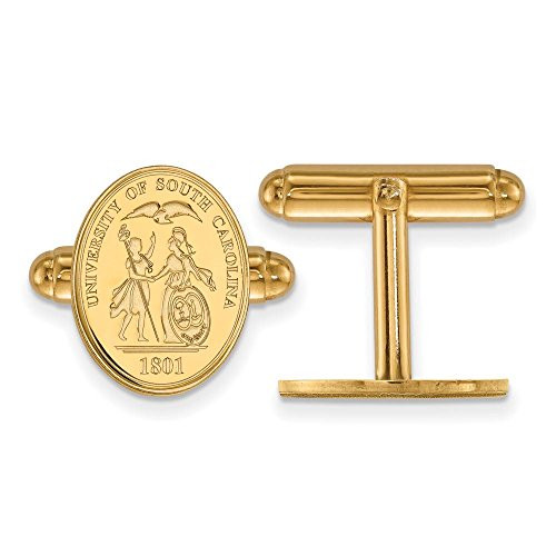 LogoArt GP067USO South Carolina Crest Cuff Links (Gold Plated)