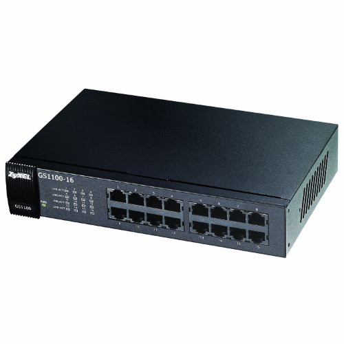 ZyXEL Communications Inc. GS1100-16 ZyXEL 16-Port Gigabit Ethernet Unmanaged Switch - Fanless Design [].
