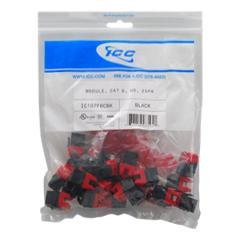 ICC IC107F6CBK MODULE, CAT 6, HD, 25PK, BLACK.
