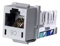 HUBBELL HXJ6GYHubbell NextSpeed XCelerator Universal Wired Cat6 Jack, Gray