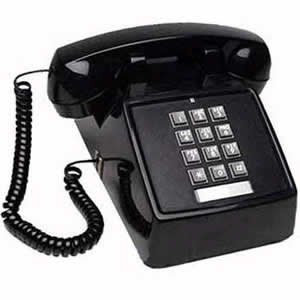 Cortelco 250000-VBA-20MD (ITT-2500-MD-BK) Single Line Desk Telephone.