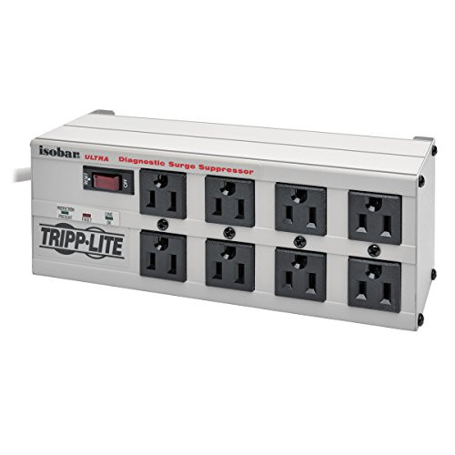 Tripp Lite ISOBAR-8-ULTRA Isobar 8 Outlet Surge Protector Power Strip, 12ft Cord Right Angle Plug, & 50K INSURANCE (ISOBAR8ULTRA)